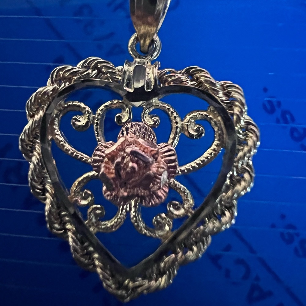 14k gold necklace and pendant